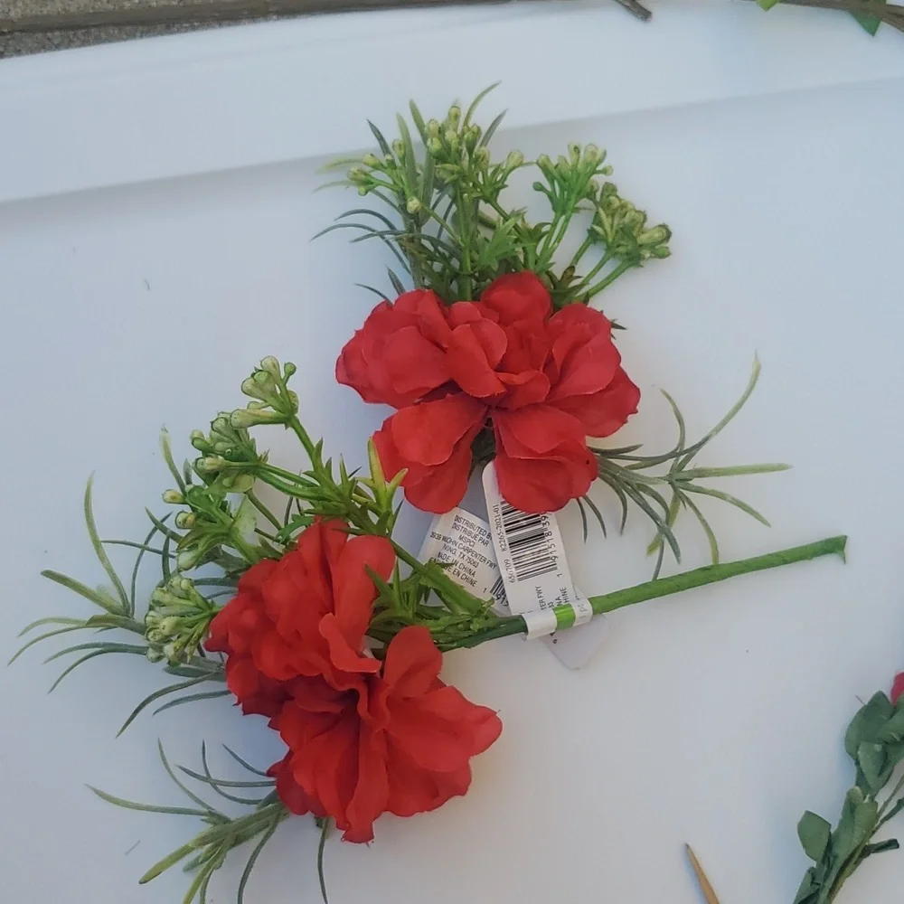RED FAUX FLOWERS